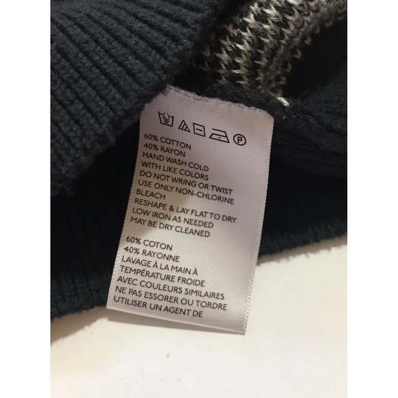 Ecote Womens Geometric Pattern Oversize Pullover Sweater Black Gray Small S - Picture 8 of 12